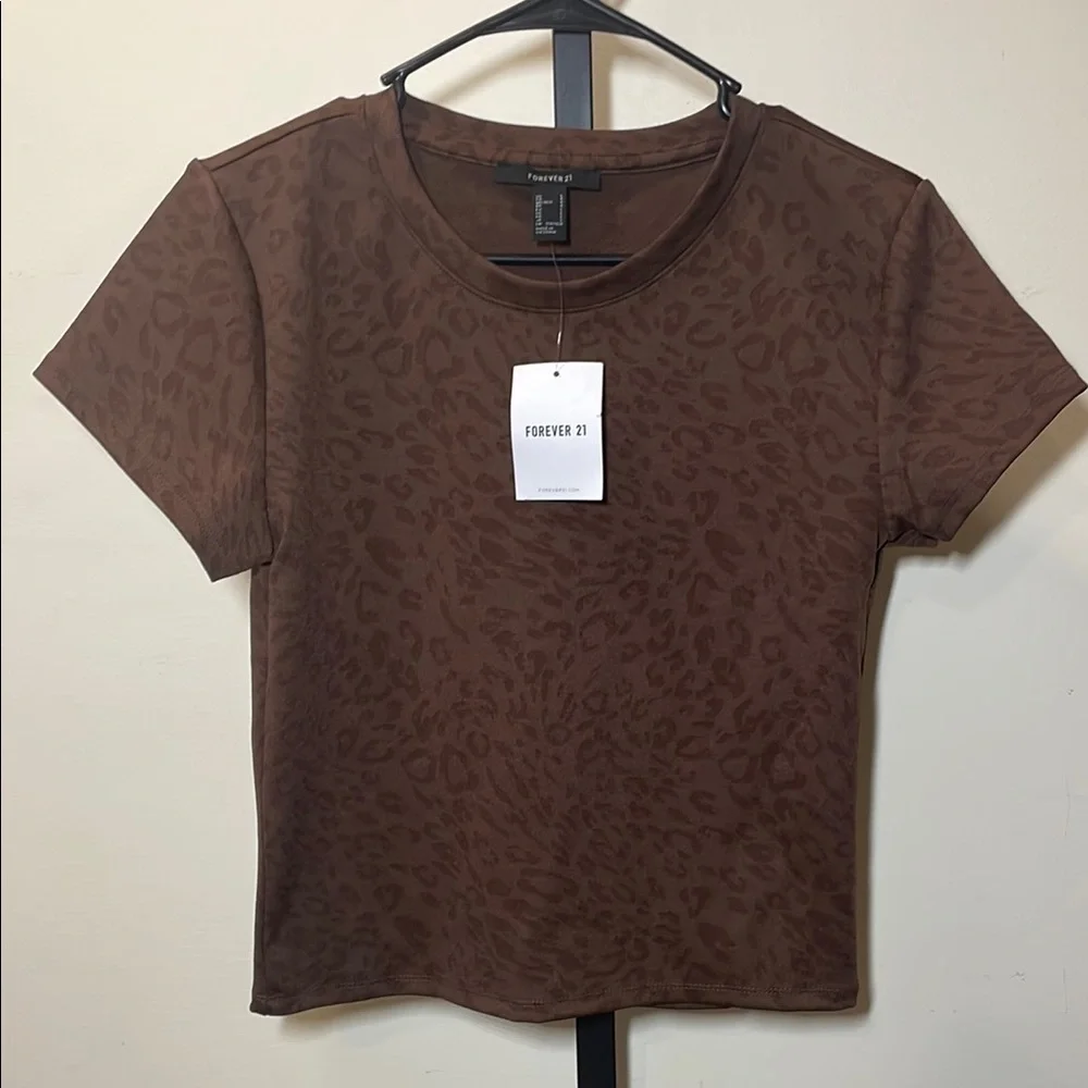 Forever 21 Brown Leopard Print Top - Picture 1 of 6